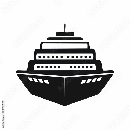 Stylized cruise ship icon evoking adventure and maritime travel excitement