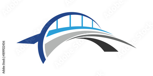 abstract  bridge vector logo design inspiration