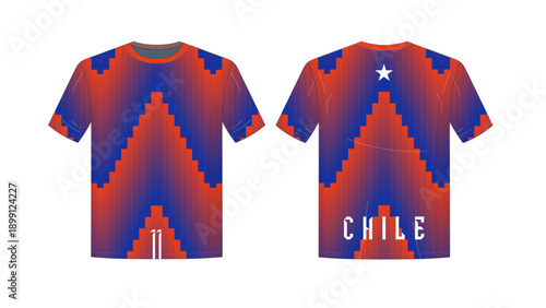 Chile National Team Gradient Chevron Soccer Jersey Design
