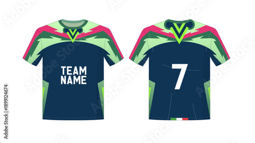 Modern Sports Jersey Template with Geometric Design