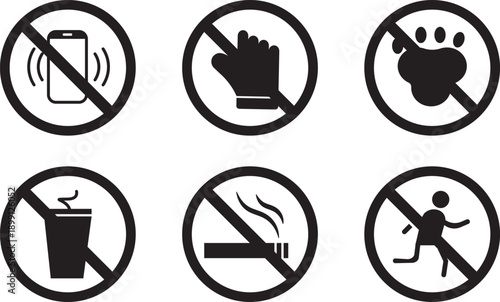 No smoking sign icon set. Public safety symbols.High-quality no smoking icon set. Transparent background design asset for public facilities.
