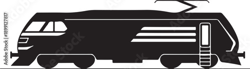 locomotive icon black and white vector railway engine outline