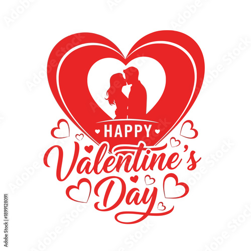 Happy valentines day couple holding umbrella with red bicycle