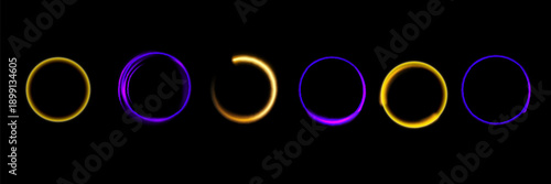 Abstract neon background. luminous circle. Luminous spiral cover. Wake wave, fire path trail line and swirl effect curve. Food isolated. space tunnel. Ellipse shimmery color.