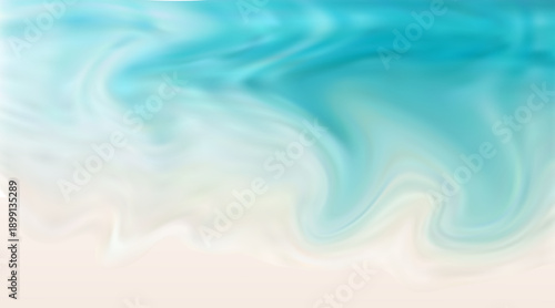 blue sea with beach and clouds. Maldives vector graphics.