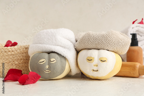 Funny pumpkins with facial ...