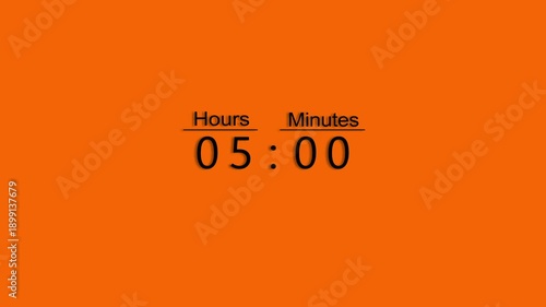 Counting timer clock animation. 17 Hours timer number animation.