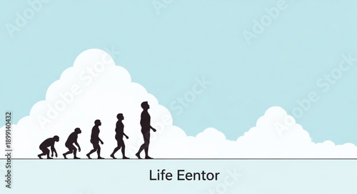 Human Evolution Silhouette Progression From Ape To Man.