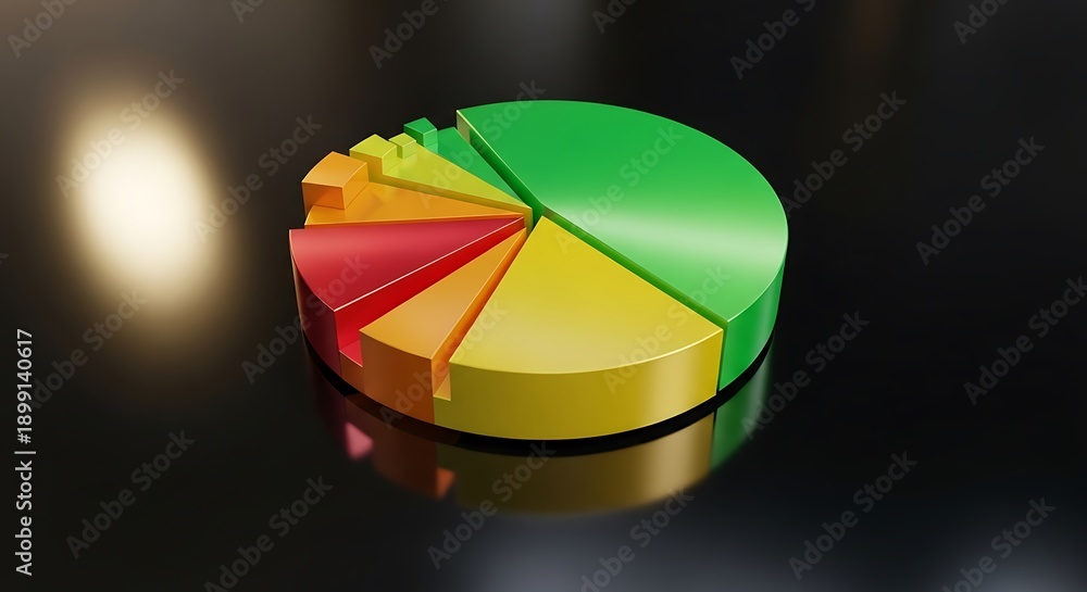 Obraz premium Pie chart with three segments