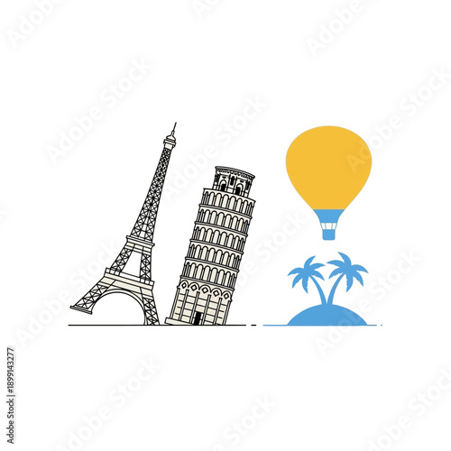 Iconic Landmarks and Travel Destinations Collage.