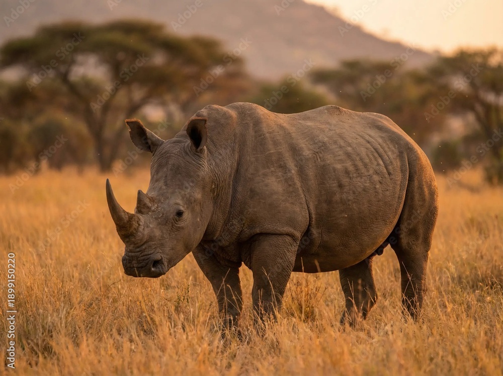 Obraz premium Rhinoceros Standing in the Wild