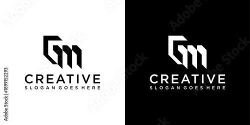 GM or MG initial letter logo design vector