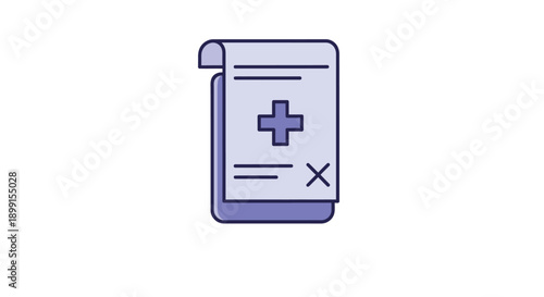 Medical Document with Plus and Minus Symbols on White Background