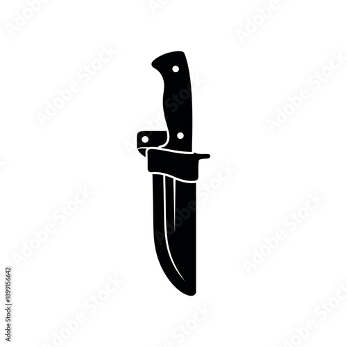 Hunting Knife Silhouette Vector Illustration.