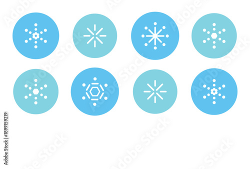 雪の結晶の寒中見舞い　シンプル　横　かわいい　イラスト