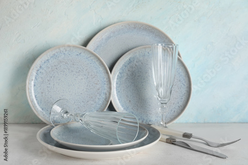 Set of beautiful tableware ...