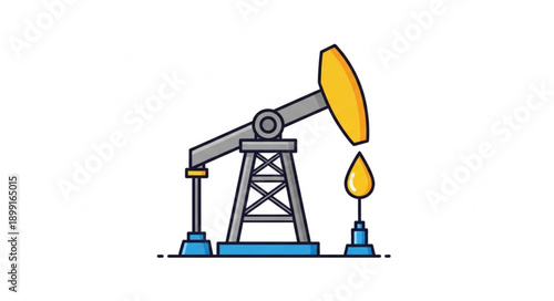 Oil pump jack extracting crude oil from the ground.