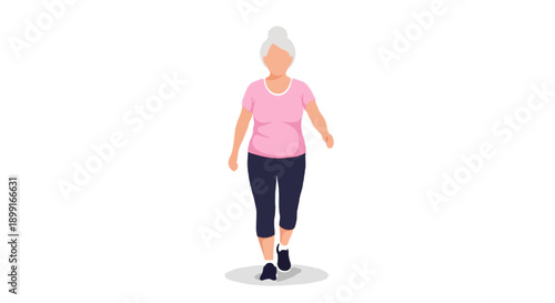 senior female marching in place slowly,
low impact cardio exercise for diabetes friendly fitness