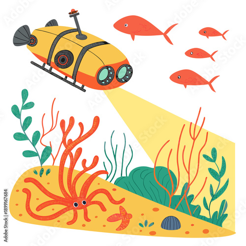 Underwater exploration with a submarine