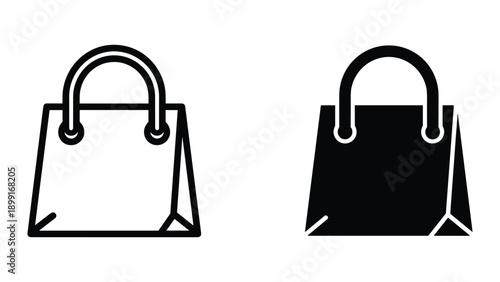 Handbag icon set with simple design