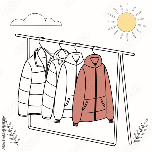 Clothing drying in the sun