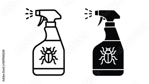 Insecticide spray bottle with bug icon