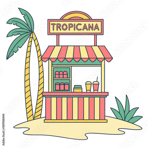 Tropical beachside drink stall