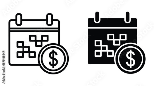 Calendar icon with dollar sign representing financial planning