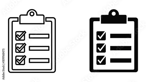 Clipboard with checklist icon in different style