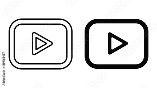 Play button icon set for video player