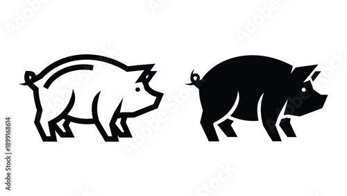 Pig silhouette illustration
