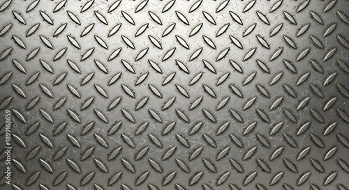 Wallpaper Mural Industrial Silver Diamond Plate Texture, Grungy Textured Metal Steel Background Pattern Torontodigital.ca