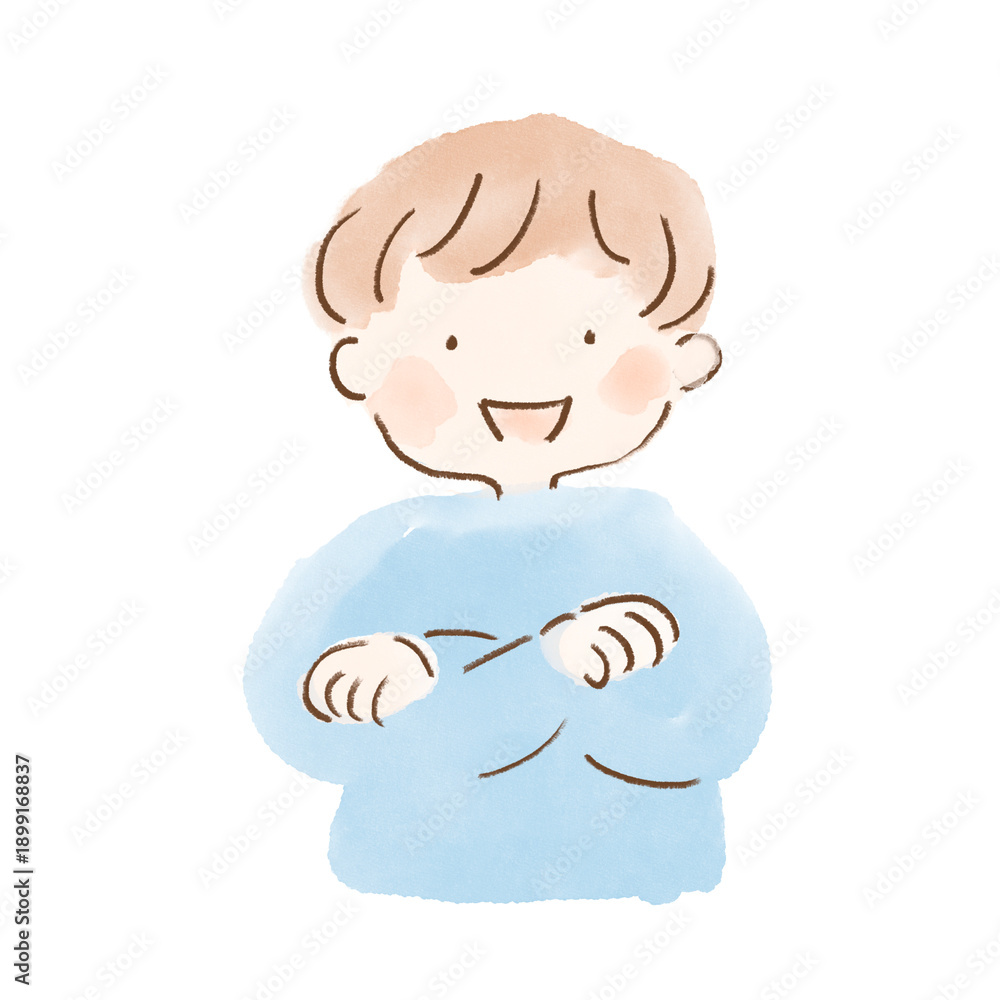 Fototapeta premium 腕を組んで楽しそうな子ども