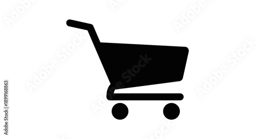Black shopping cart icon.