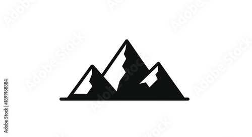 Black silhouette mountain range logo.
