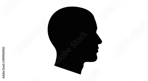 Black silhouette of human head.