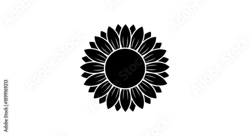 Black sunflower logo simple design.