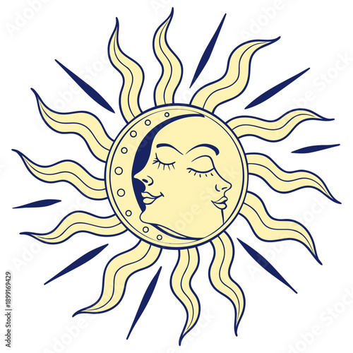 Sun and moon illustration