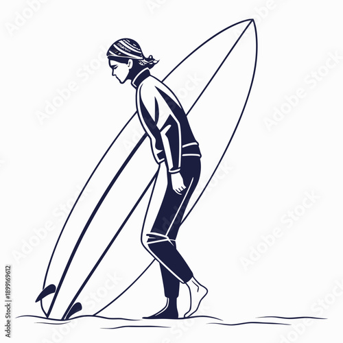 Surfer ready to ride