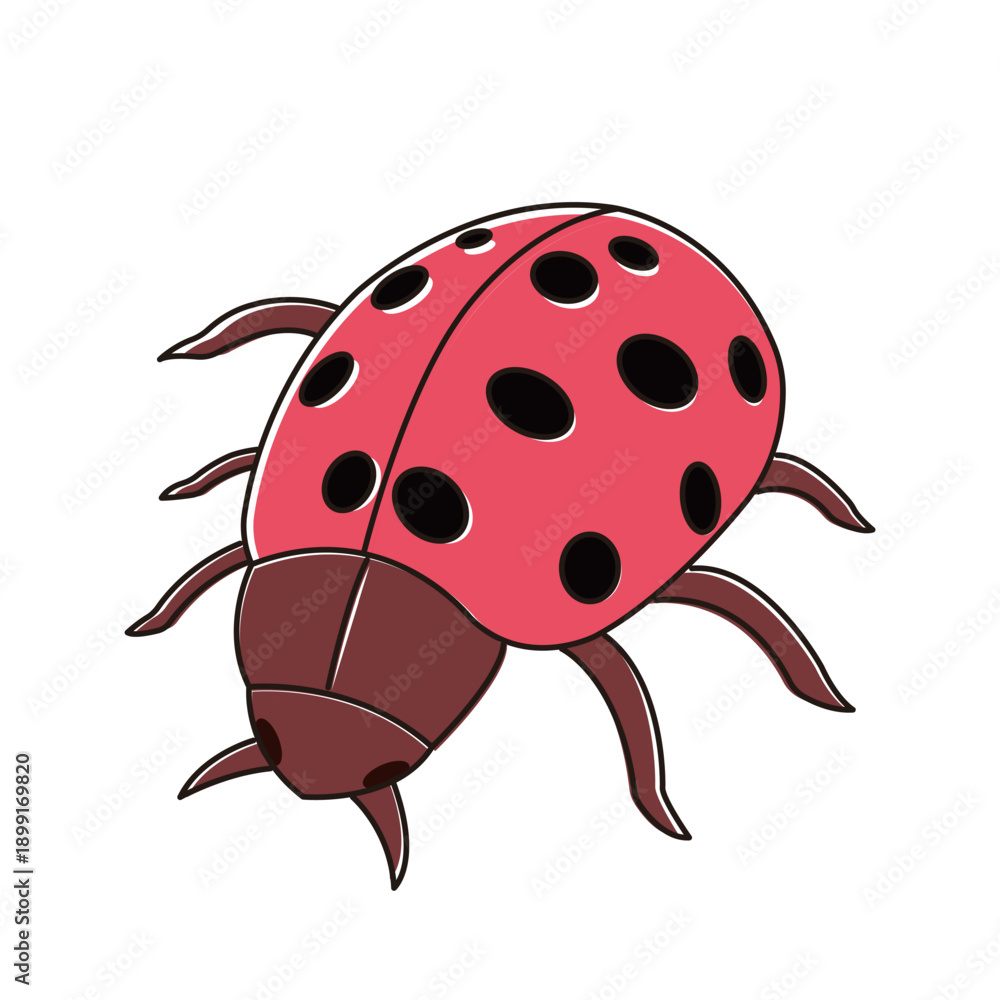 Obraz premium てんとう虫 春 かわいい イラスト