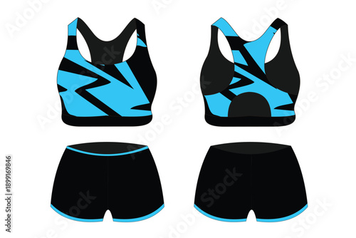 Green and Black Sport Jersey Design Template.