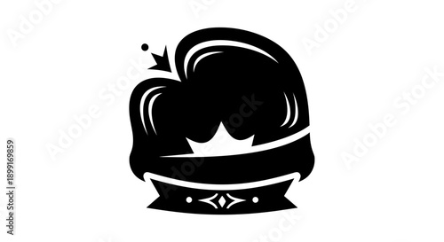 Black and white chef hat with crown logo design, perfect for culinary brands and restaurants.