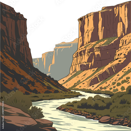 Canyon river landscape