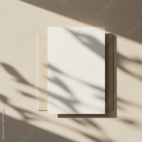 Sunlit Stationery: Neutral Hues & Gentle Shadows
