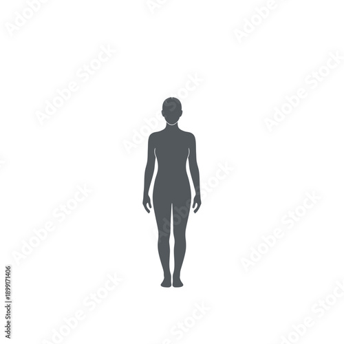 Silhouette of a person standing facing forward.