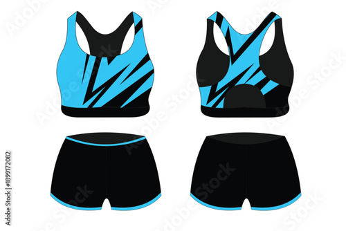 Stylish Athletic Wear Set with Blue and Black Design for Active Lifestyle Enthusiasts
