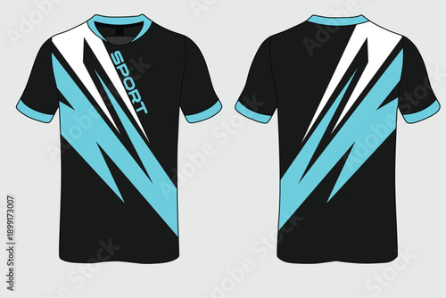 Dynamic Sport Shirt Design with Bold Patterns and Vibrant Colors for Active Wear