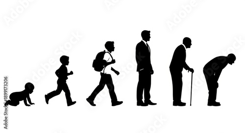 Human Life Cycle Stages Silhouette Evolution.