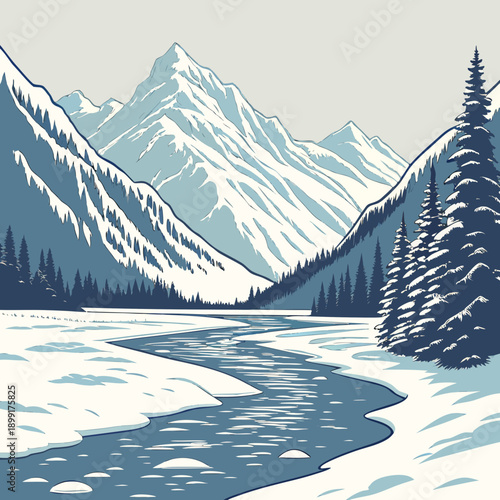 Winter mountain landscape
