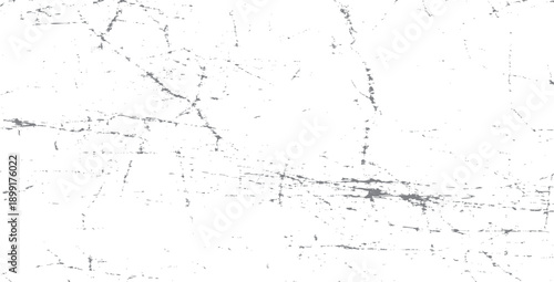 White background with scattered grey distressed marks and scratches